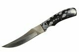 Knife With Snowflake Obsidian Handle - Handcrafted In Utah #327610-1